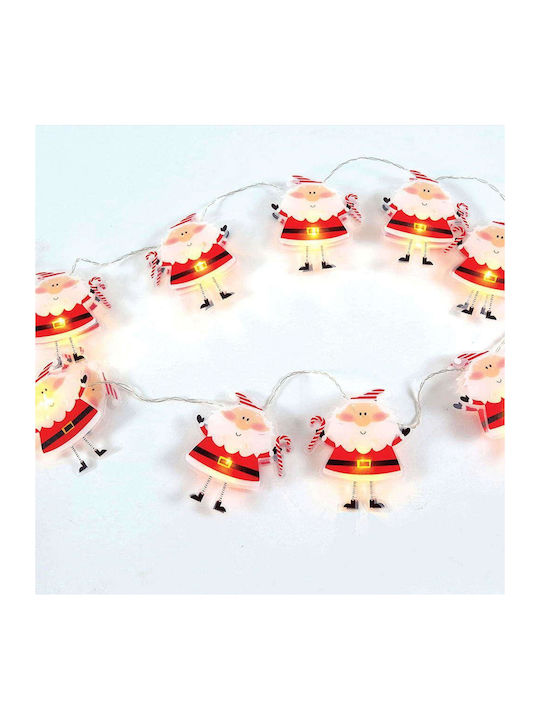10 Lights LED 1.35m. Warm White Battery in Stri...