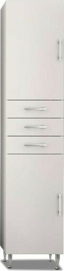 Drop Side Cabinet Badezimmersäule Boden H40xB32xH184cm Weiß