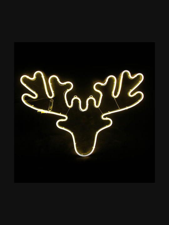 Aca De Crăciun Plastic Tub de lumină în Formă Ren Alb 60.5x42x42cm. Reindeer Head