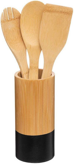 5Five Σετ Bamboo Εργαλείων Μαγειρικής 3τμχ Καφέ