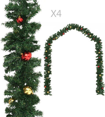 vidaXL Christmas Garland Green 270x4cm 4pcs