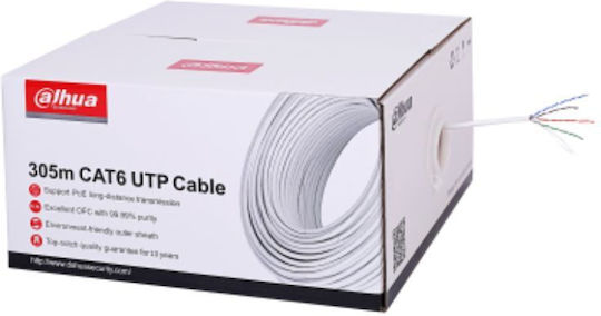 Dahua U/UTP Cat.6 (Gigabit) Καλώδιο Δικτύου Ethernet χωρίς ακροδέκτες 305m Λευκό