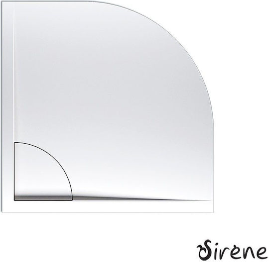 Sirene Flow Ημικυκλική Ακρυλική Ντουζιέρα 80x80cm Λευκή