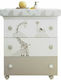 Savana Βρεφική Συρταριέρα με 3 Συρτάρια Bianco/Tortora 76x45x90cm