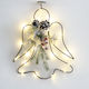 Aca Illuminated Christmas Metal Figure Cherub White 30.5x30.5x24.5cm 3pcs Hanging Angel