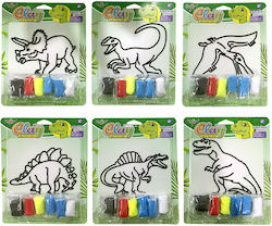 ToyMarkt Plasticine - Game Dinosaur (Various Designs, 6 Colors per Pack) 1 piece for 6+ Years, 6pcs 71-3095