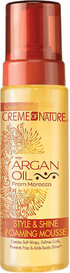 Creme of Nature Creme Nature Argan Oil Style & Shine Spumă Pentru Păr Pentru Bucle 207ml