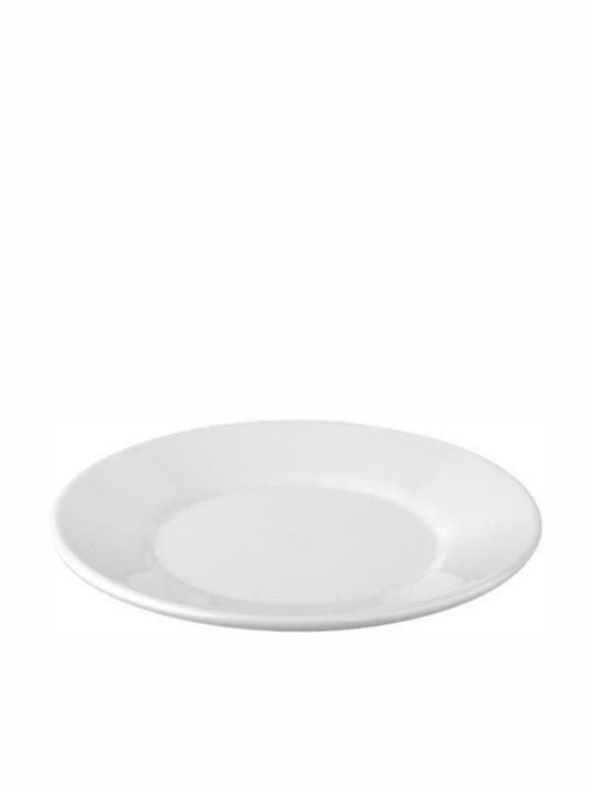 Plast Port Plate Shallow Plastic White with Diameter 21cm 6pcs