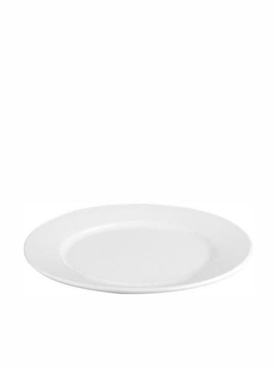 Plast Port Plate Shallow Plastic White with Diameter 19cm 6pcs
