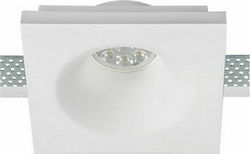 Zambelis Lights Pătrat Tencuială Spot Încorporat cu Soclu GU10 Alb 12x12cm. 1buc