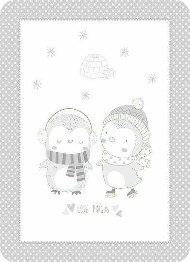 Kikka Boo Decke Kinderbett Love Pingus Samt Gray 110x140cm
