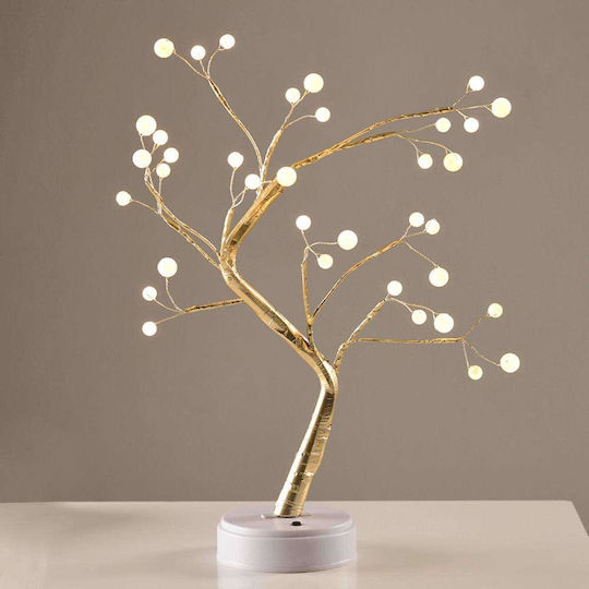 Beleuchtet Weihnachtsdekoration Baum Natürliches Erscheinungsbild 50cm Batterie Gold