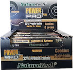 NatureTech Power Pro Protein Isolate Μπάρα με 32% Πρωτεΐνη & Γεύση Cookies & Cream 12x80gr