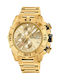 Festina Herrenuhr 45mm Chronograph Batterie mit Gold Rostfreien Stahlarmband