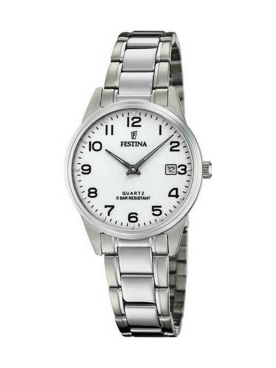 Festina Мъжки часовник 30мм на батерия с сребър...