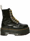 Jadon Max Leather Women's Ankle Boots with Medium Heel Black