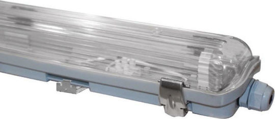 Aca Lighting Batten Single-Ended Outdoor with 1 Slot for LED Lamp T8 128cm
