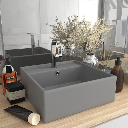 vidaXL Countertop Sink Ceramic 41x41x15cm Transparent