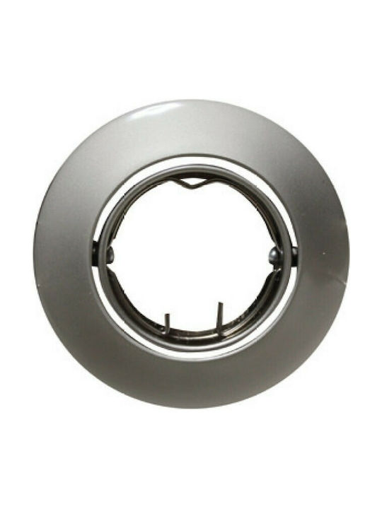 Aca Round Metallic Frame for Spot G4 MR11 Adjustable Silver 8.1x8.1cm.