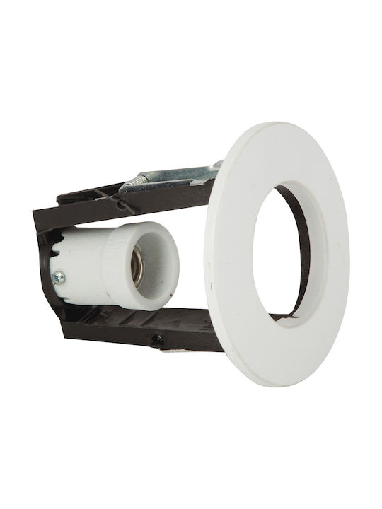 VK Lighting VK/75/W Round Metallic Recessed Spot with Socket E14 R50 White 9.5x9.5cm.