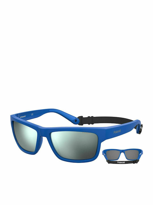 Polaroid Men's Sunglasses with Blue Plastic Fra...