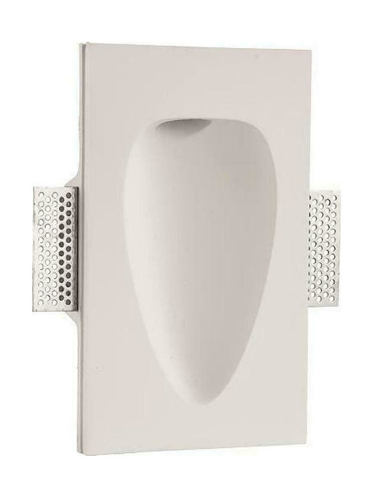 Eurolamp Rectangle Plaster Recessed Spot with Integrated LED and Warm White Light CREE 1W White 27x16cm.