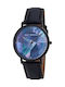Gaia Pearl Women's Watch with Black Leather Strap