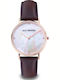 Gaia Pearl Women's Watch with Brown Leather Strap