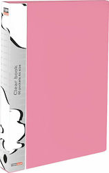 Typotrust Clipboard Flexible with 10 plastic sleeves Slides for Paper A4 Pink 1pcs