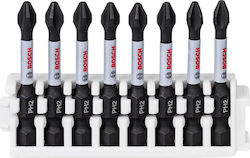 Bosch Satz 8 Kreuzschlitz Schraubendreher-Bits 2608522330