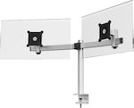 Durable Dual Mount with Arm Βάση Γραφείου για 2 Οθόνες έως 27" με Βραχίονα Ασημί