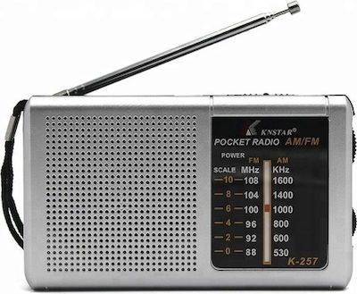 Knstar K-257 Portable Radio Rechargeable with USB Silver