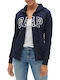 Women's Sweatshirt Jacket Hooded Navy Blue