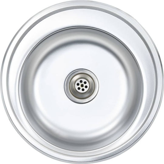 vidaXL Ένθετος Νεροχύτης Inox Brushed Μ48xΠ48cm Ασημί