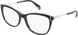 Police Eyeglass Frame Cat Eye Black VPLA90 0700