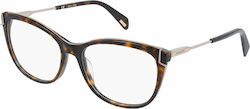 Police Eyeglass Frame Cat Eye Brown VPLA90 0722