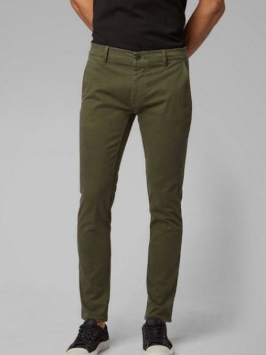 Trousers Chino Elastic in Slim Fit Khaki