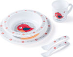 Canpol Babies Set de hrănire Bird din Plastic Roșu 5buc