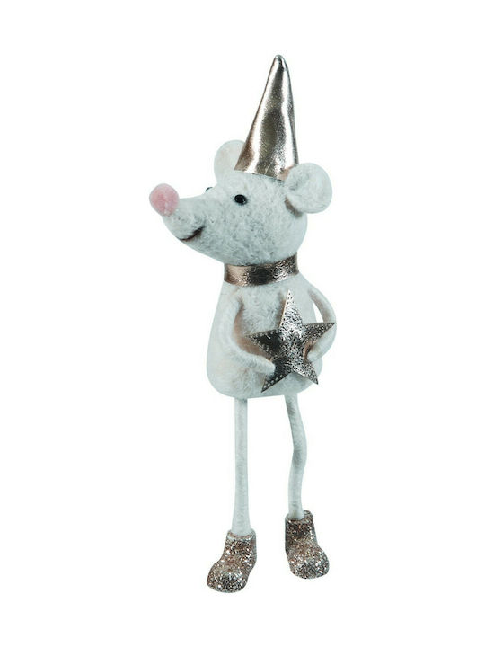 Hängendes Ornament Maus Stoff Weiß 6x17cm