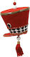 Lianos Christmas Felt Hat Ornament Red 20x20cm