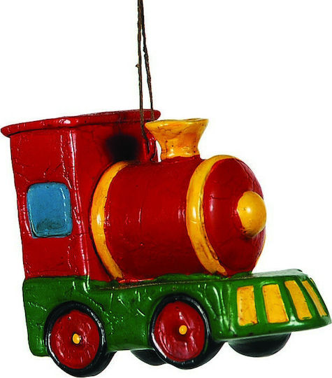 Hanging Ornament Train Ceramic Red