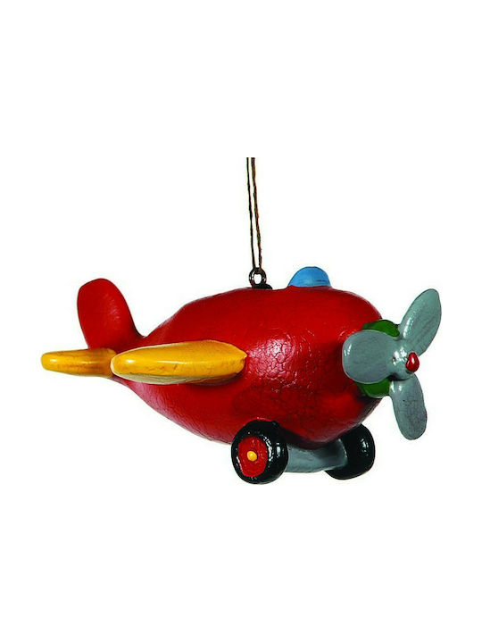Ceramic Toy Airplane Christmas Tree Ornament Red