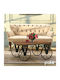 Rectangular Central Coffee Table Bike Wooden with Wheels Black-Walnut L85xW55xH41cm
