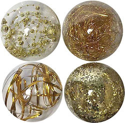 Set 4 Globuri Mari Plastice Aurii 10cm Set 4 Globuri Mari Plastice Aurii 10cm