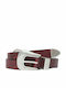 Leather Women's Belt Burgundy