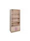 Playroom Βιβλιοθήκη Δαπέδου Ξύλινη Sonama-Pink 80x35x180cm