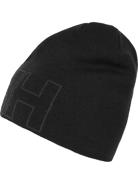 Outline Beanie Beanie with Rib Knit in Black color