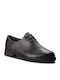 Iman Δερμάτινα Γυναικεία Oxfords σε Μαύρο Χρώμα
