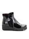 Leder Stiefeletten Damen Schwarz