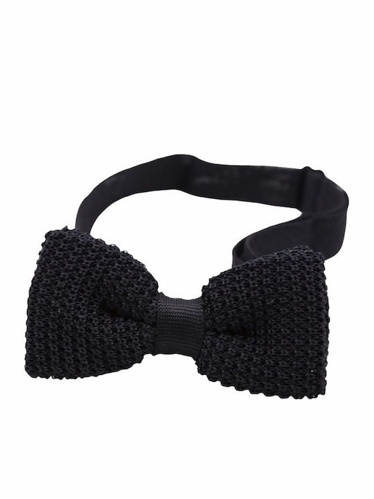 Silk Knitted Bow Tie Black